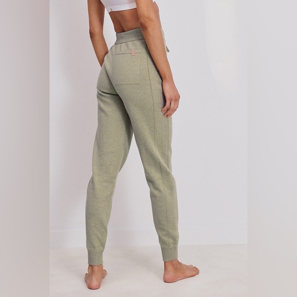 New Lunya Cozy cotton silk jogger soft green pants size Small
